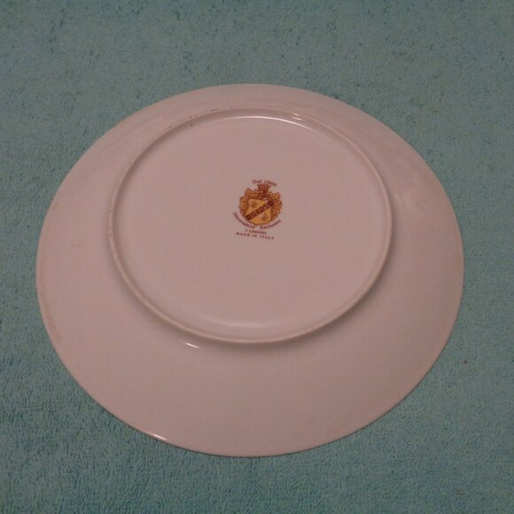 T.LIMOGES VINTAGE ROMANTIC NATURE & PEOPLE DECOR GILT PLATE 1969 - Picture 3 of 4